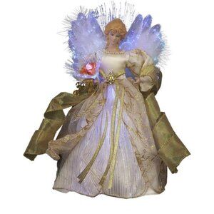 Kurt S. Adler CUL Fiber Optic LED Angel Christmas Treetop Figurine, 12-Inch